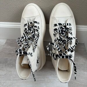 CONVERSE Zebra laces White platform sneakers